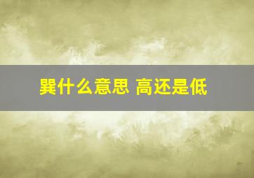 巽什么意思 高还是低